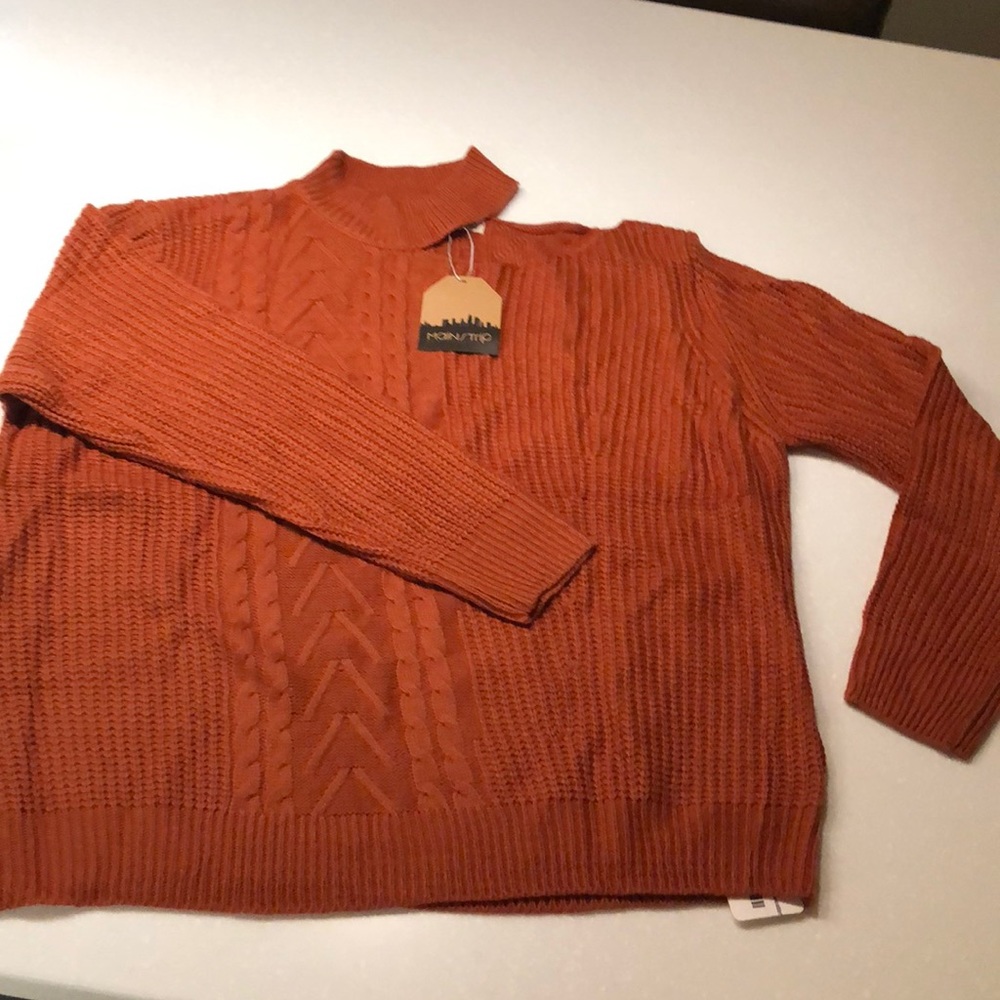 Brand New With tags - Mock Neck Cut Out sweater